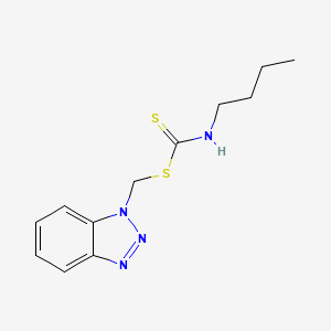 molecular formula C12H16N4S2 B2668825 N-Butyl[(1H-1,2,3-benzotriazol-1-ylmethyl)sulfanyl]carbothioamide CAS No. 300679-72-5