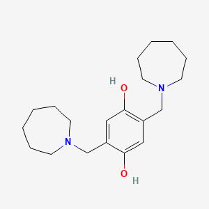 molecular formula C20H32N2O2 B2668826 2,5-Bis(azepan-1-ylmethyl)benzene-1,4-diol CAS No. 303790-95-6