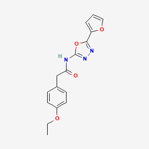 molecular formula C16H15N3O4 B2668835 2-(4-ethoxyphenyl)-N-(5-(furan-2-yl)-1,3,4-oxadiazol-2-yl)acetamide CAS No. 923372-26-3