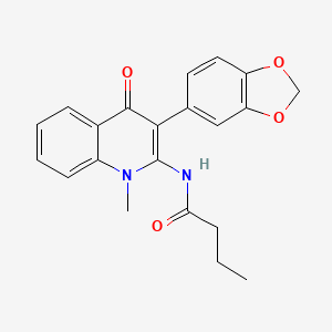 molecular formula C21H20N2O4 B2668836 N-[3-(1,3-苯并二氧杂杂环-5-基)-1-甲基-4-氧代喹啉-2-基]丁酰胺 CAS No. 900881-92-7