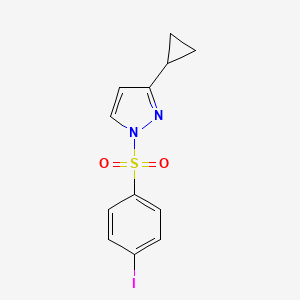 molecular formula C12H11IN2O2S B2668837 3-环丙基-1-[(4-碘苯基)磺酰]-1H-吡唑 CAS No. 956783-71-4