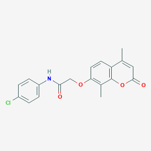 molecular formula C19H16ClNO4 B266884 N-(4-chlorophenyl)-2-((4,8-dimethyl-2-oxo-2H-chromen-7-yl)oxy)acetamide 