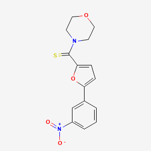 molecular formula C15H14N2O4S B2668841 Morpholin-4-yl-[5-(3-nitrophenyl)furan-2-yl]methanethione CAS No. 303792-41-8