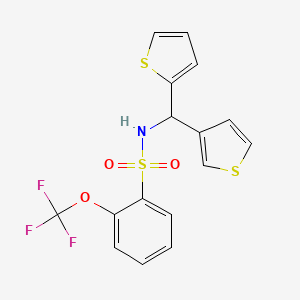 N-(thiophen-2-yl(thiophen-3-yl)methyl)-2-(trifluoromethoxy)benzenesulfonamide