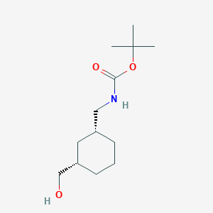 molecular formula C13H25NO3 B2668852 Tert-butyl N-[[(1R,3S)-3-(hydroxymethyl)cyclohexyl]methyl]carbamate CAS No. 881656-77-5