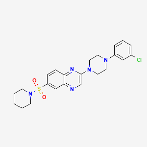 B2668855 2-(4-(3-Chlorophenyl)piperazin-1-yl)-6-(piperidin-1-ylsulfonyl)quinoxaline CAS No. 1019176-95-4