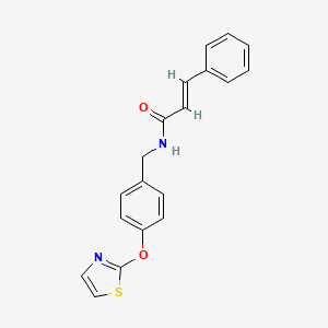 molecular formula C19H16N2O2S B2668861 N-(4-(thiazol-2-yloxy)benzyl)cinnamamide CAS No. 2035036-89-4