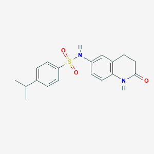 molecular formula C18H20N2O3S B2668862 4-isopropyl-N-(2-oxo-1,2,3,4-tetrahydroquinolin-6-yl)benzenesulfonamide CAS No. 921916-55-4
