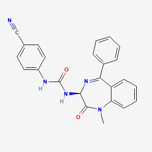 molecular formula C24H19N5O2 B2668866 1-(1-methyl-2-oxo-5-phenyl-2,3-dihydro-1H-1,4-diazepin-3-yl)-3-(4-nitrilophenyl)urea CAS No. 548749-29-7