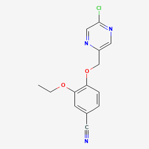 molecular formula C14H12ClN3O2 B2668872 4-[(5-Chloropyrazin-2-yl)methoxy]-3-ethoxybenzonitrile CAS No. 1795509-00-0