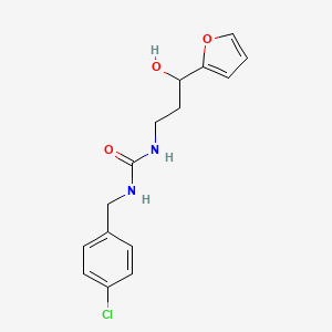 molecular formula C15H17ClN2O3 B2668874 1-(4-氯苄基)-3-(3-(呋喃-2-基)-3-羟基丙基)脲 CAS No. 1421449-23-1