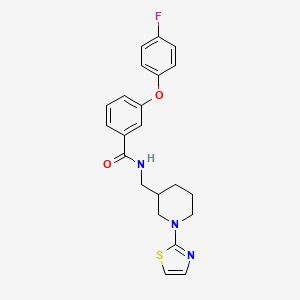 molecular formula C22H22FN3O2S B2668876 3-(4-氟苯氧基)-N-((1-(噻唑-2-基)哌啶-3-基)甲基)苯甲酰胺 CAS No. 1705883-64-2