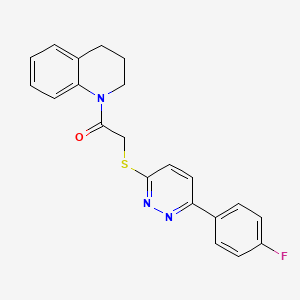 molecular formula C21H18FN3OS B2668880 1-(3,4-dihydro-2H-quinolin-1-yl)-2-[6-(4-fluorophenyl)pyridazin-3-yl]sulfanylethanone CAS No. 872695-11-9