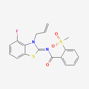 molecular formula C18H15FN2O3S2 B2668887 (Z)-N-(3-allyl-4-fluorobenzo[d]thiazol-2(3H)-ylidene)-2-(methylsulfonyl)benzamide CAS No. 896277-89-7