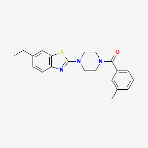 molecular formula C21H23N3OS B2668894 (4-(6-Ethylbenzo[d]thiazol-2-yl)piperazin-1-yl)(m-tolyl)methanone CAS No. 897467-36-6