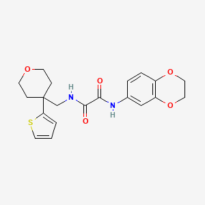 N1-(2,3-dihydrobenzo[b][1,4]dioxin-6-yl)-N2-((4-(thiophen-2-yl)tetrahydro-2H-pyran-4-yl)methyl)oxalamide