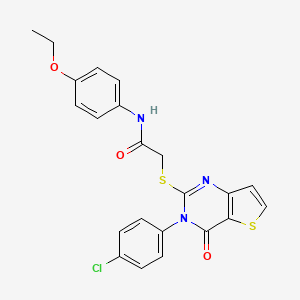 2-[3-(4-chlorophenyl)-4-oxothieno[3,2-d]pyrimidin-2-yl]sulfanyl-N-(4-ethoxyphenyl)acetamide