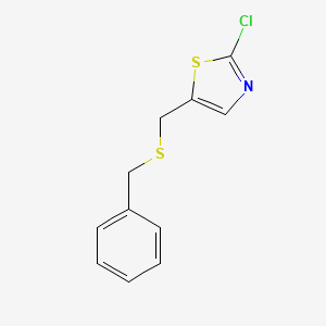 molecular formula C11H10ClNS2 B2668901 苄基(2-氯-1,3-噻唑-5-基)甲基硫醚 CAS No. 866039-41-0