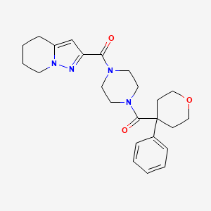 (4-(4-phenyltetrahydro-2H-pyran-4-carbonyl)piperazin-1-yl)(4,5,6,7-tetrahydropyrazolo[1,5-a]pyridin-2-yl)methanone
