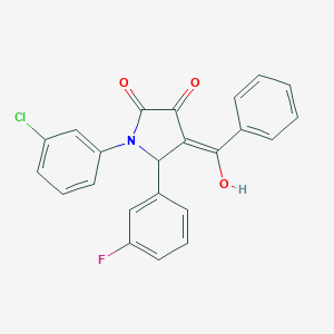 (4E)-1-(3-chlorophenyl)-5-(3-fluorophenyl)-4-[hydroxy(phenyl)methylidene]pyrrolidine-2,3-dione