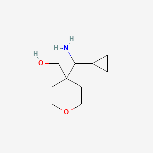 molecular formula C10H19NO2 B2668913 {4-[Amino(cyclopropyl)methyl]oxan-4-yl}methanol CAS No. 1820734-72-2