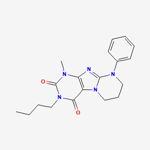 molecular formula C19H23N5O2 B2668914 3-butyl-1-methyl-9-phenyl-7,8-dihydro-6H-purino[7,8-a]pyrimidine-2,4-dione CAS No. 352640-33-6