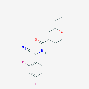 molecular formula C17H20F2N2O2 B2668915 N-[cyano(2,4-difluorophenyl)methyl]-2-propyloxane-4-carboxamide CAS No. 1796981-18-4