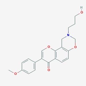 molecular formula C21H21NO5 B2668923 9-(3-hydroxypropyl)-3-(4-methoxyphenyl)-9,10-dihydrochromeno[8,7-e][1,3]oxazin-4(8H)-one CAS No. 1010910-41-4