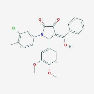 molecular formula C26H22ClNO5 B266893 (4E)-1-(3-chloro-4-methylphenyl)-5-(3,4-dimethoxyphenyl)-4-[hydroxy(phenyl)methylidene]pyrrolidine-2,3-dione CAS No. 5987-20-2