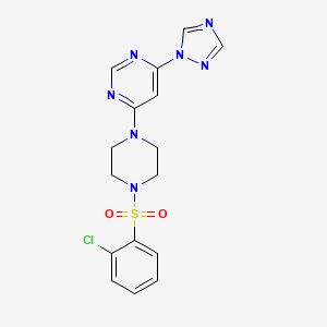 4-(4-((2-chlorophenyl)sulfonyl)piperazin-1-yl)-6-(1H-1,2,4-triazol-1-yl)pyrimidine