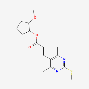 molecular formula C16H24N2O3S B2668937 (2-甲氧基环戊基)3-(4,6-二甲基-2-甲基硫醇嘧啶-5-基)丙酸酯 CAS No. 1385274-37-2