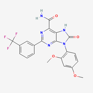 9-(2,4-dimethoxyphenyl)-8-oxo-2-(3-(trifluoromethyl)phenyl)-8,9-dihydro-7H-purine-6-carboxamide