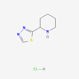molecular formula C7H12ClN3S B2668948 2-Piperidin-2-yl-1,3,4-thiadiazole;hydrochloride CAS No. 2445793-42-8