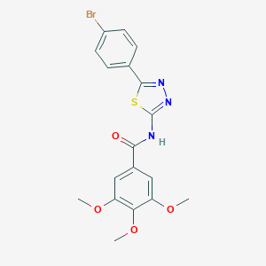 molecular formula C18H16BrN3O4S B266895 N-[5-(4-bromophenyl)-1,3,4-thiadiazol-2-yl]-3,4,5-trimethoxybenzamide 