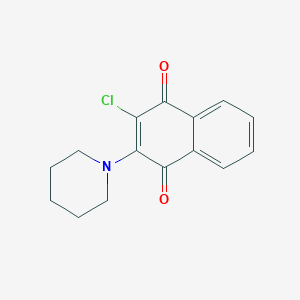 molecular formula C15H14ClNO2 B2668953 2-Chloro-3-piperidinonaphthoquinone CAS No. 1221-13-2