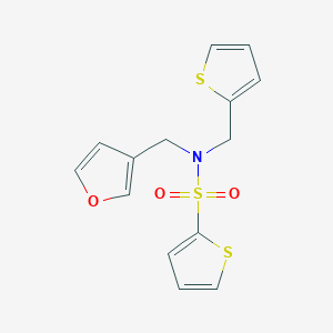 molecular formula C14H13NO3S3 B2668958 N-(呋喃-3-基甲基)-N-(噻吩-2-基甲基)噻吩-2-磺酰胺 CAS No. 1428348-31-5