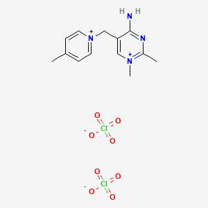 4-Amino-1,2-dimethyl-5-[(4-methylpyridin-1-ium-1-yl)methyl]pyrimidin-1-ium diperchlorate