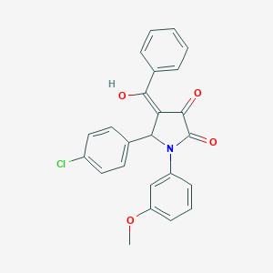 molecular formula C24H18ClNO4 B266896 (4E)-5-(4-chlorophenyl)-4-[hydroxy(phenyl)methylidene]-1-(3-methoxyphenyl)pyrrolidine-2,3-dione 