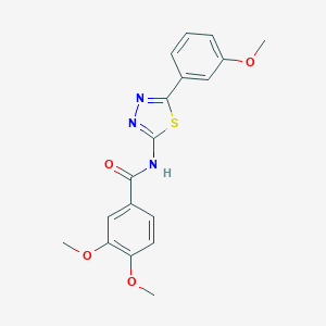 molecular formula C18H17N3O4S B266897 3,4-dimethoxy-N-[5-(3-methoxyphenyl)-1,3,4-thiadiazol-2-yl]benzamide 