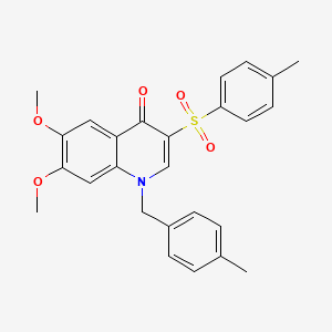 molecular formula C26H25NO5S B2668970 6,7-dimethoxy-1-(4-methylbenzyl)-3-tosylquinolin-4(1H)-one CAS No. 866845-79-6