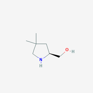 molecular formula C7H15NO B2668971 (S)-(4,4-Dimethylpyrrolidin-2-yl)methanol CAS No. 1610034-33-7; 212890-85-2