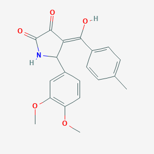 molecular formula C20H19NO5 B266898 5-(3,4-dimethoxyphenyl)-3-hydroxy-4-(4-methylbenzoyl)-1,5-dihydro-2H-pyrrol-2-one 