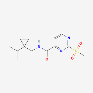 molecular formula C13H19N3O3S B2668985 2-methanesulfonyl-N-{[1-(propan-2-yl)cyclopropyl]methyl}pyrimidine-4-carboxamide CAS No. 2094584-33-3