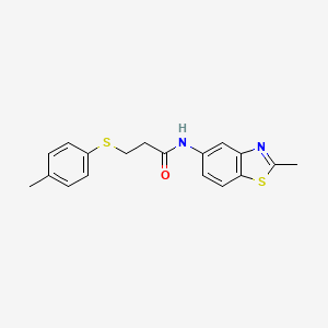 molecular formula C18H18N2OS2 B2668988 N-(2-甲基苯并[d]噻唑-5-基)-3-(对甲苯硫基)丙酰胺 CAS No. 895461-72-0