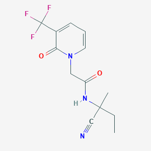 molecular formula C13H14F3N3O2 B2668993 N-(1-cyano-1-methylpropyl)-2-[2-oxo-3-(trifluoromethyl)-1,2-dihydropyridin-1-yl]acetamide CAS No. 1281108-06-2