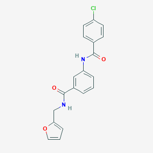 molecular formula C19H15ClN2O3 B266900 3-[(4-chlorobenzoyl)amino]-N-(2-furylmethyl)benzamide 