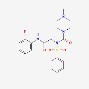 N-(2-((2-fluorophenyl)amino)-2-oxoethyl)-4-methyl-N-tosylpiperazine-1-carboxamide