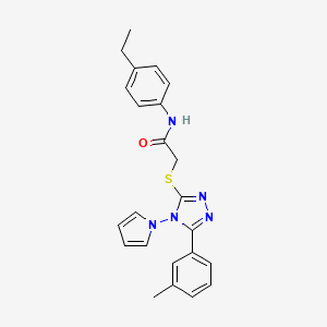 N-(4-ethylphenyl)-2-{[5-(3-methylphenyl)-4-(1H-pyrrol-1-yl)-4H-1,2,4-triazol-3-yl]sulfanyl}acetamide