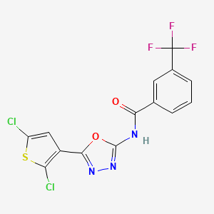 N-(5-(2,5-dichlorothiophen-3-yl)-1,3,4-oxadiazol-2-yl)-3-(trifluoromethyl)benzamide