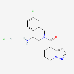 N-(2-Aminoethyl)-N-[(3-chlorophenyl)methyl]-4,5,6,7-tetrahydropyrazolo[1,5-a]pyridine-4-carboxamide;hydrochloride